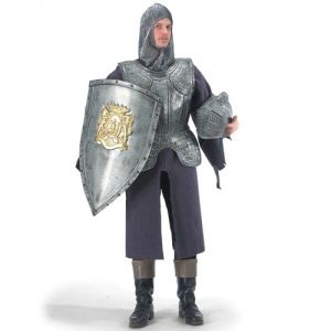 ARMURE MEDIEVALĂ COMPLETĂ (CU BRETELE) CULOAREA FIERULUI ÎN CUTIE