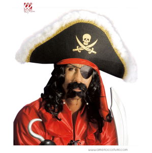 BIGOTE Y PERILLA DE PIRATA CON PERLAS