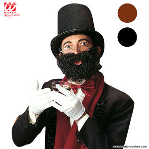 Barbe bouclée avec moustache