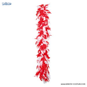 BOA DE PENAS BICOLOR - VERMELHO/BRANCO