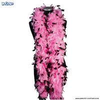 DLX ZWEIFARBIGER FEDERBOA - SCHWARZ/ROSA