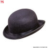 Chapeau melon noir large en feutre