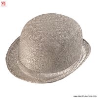 PĂLĂRIE BOWLER DIN LUREX FELT ARGINTIU