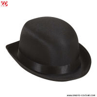 Black Satin Bowler Hat