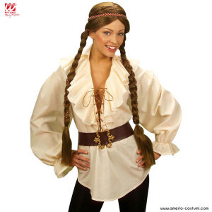 Piratenfrau-Renaissance-Hemd Beige
