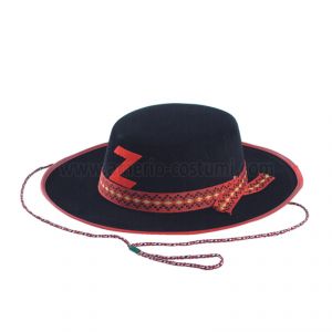 SOMBRERO DE CABALLERO NEGRO MEDIANO EN BIFLOCK