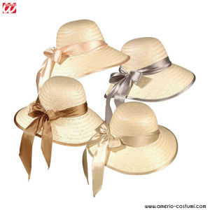 CHICAGO STRAW HAT WITH SATIN BOW