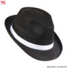 Cappello Trilby Nero con fascia bianca