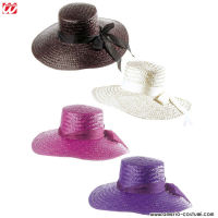 PĂLĂRIE DE PAIE MAYFAIR LADY CU FUNDĂ - disponibilă în 4 culori.