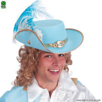 SOMBRERO DE PRÍNCIPE ENCANTADOR EN BIFLOCK CON PLUMA