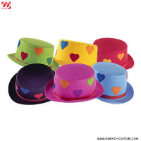 Top hat with felt hearts 