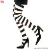 Black and White Striped Tights 70 den