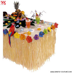 DECO MESA TROPICAL COM FLORES DE HIBISCO