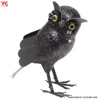 Black Glitter Owl 18,5 cm