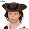 Tricorne effet cuir marron