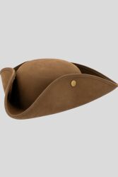 Brown leather effect tricorn