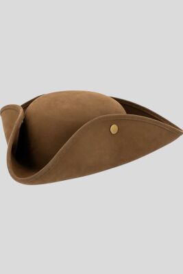 Brown leather effect tricorn