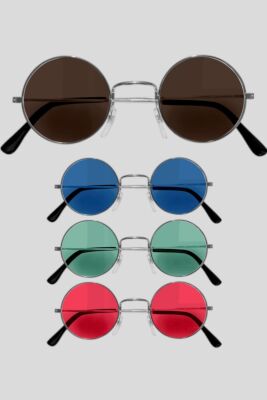 Lennon-Brille mit Farblinsen