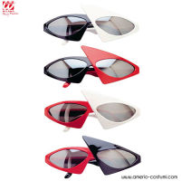 PUNK GLASSES WITH MIRROR LENSES - RED/BLACK