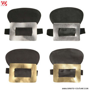 PAIRS OF FAUX LEATHER SHOE BUCKLES - 2 colors available