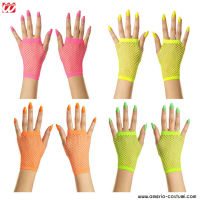 PAIRS OF FISHNET GLOVES WITH NO FLUO FINGERS - SHORT - disp. 4 col.