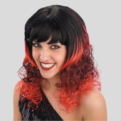 CANDY GIRL Schwarz-Rote Perücke