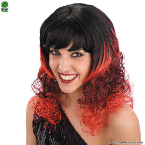 Peluca negra y roja de CANDY GIRL