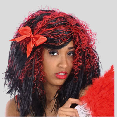RED AND BLACK CHICHI WIG
