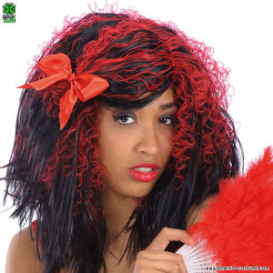 PELUCA CHICHI ROJA Y NEGRA