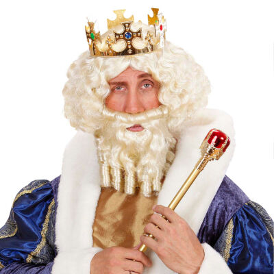 Wig and Beard with Curls Blonde