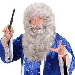 Gray wig and maxi beard