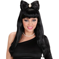 Glam-Rock-Perücke mit schwarzer Schleife