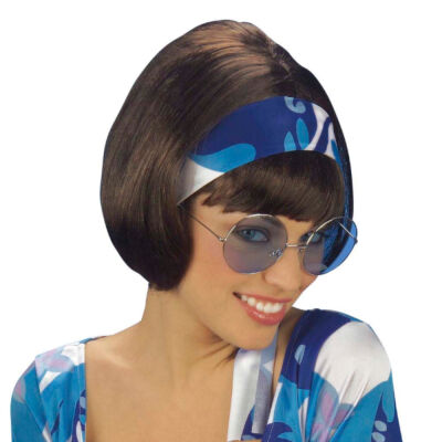 Peruca Party Girl 70s Castanho