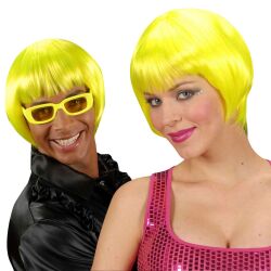Fluorescent Yellow Rave Wig