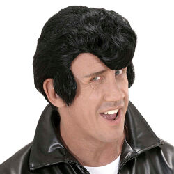Schwarze Rockabilly Perücke