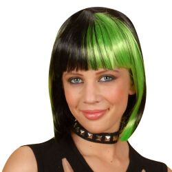 Zoey Schwarz-Grüne Perücke