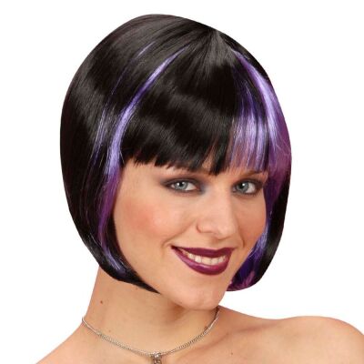 Zoey Black Purple Wig