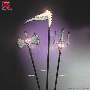 TRIDENT SKULL CARVED WITH GLOWING EYES