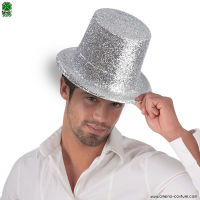 SILBERNE GLITZER-KUNSTSTOFFROHR - 13 cm