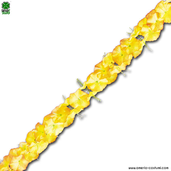 Hawaii garland in yellow fabric - 210 cm