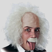 EINSTEIN WIG WITH GLASSES AND MOUSTACHE
