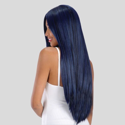 DARK Midnight Blue Wig Very Long 75 cm
