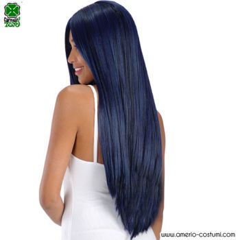 DARK Midnight Blue Wig Very Long 75 cm