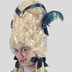 PERRUQUE POMPADOUR AVEC DÉCORATIONS - Blonde