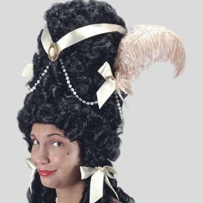 POMPADOUR PERÜCKE MIT DEKORATIONEN - Schwarz