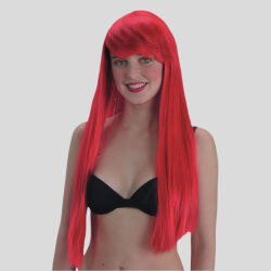 Very Long Wig with Red Fringe