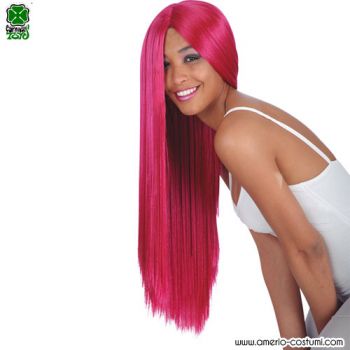 Perucă ROSSANA FOARTE LUNGĂ MAGENTA - aprox. 75 cm.