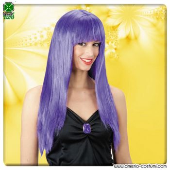 VERY LONG PURPLE wig with fringe - approx. 65 cm.