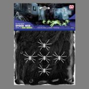 Telaraña con 5 arañas – 100 g Negra