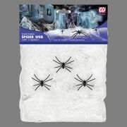 Teia de aranha com 3 aranhas 50 gr Branca